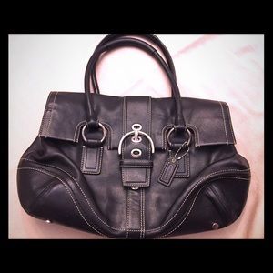 COACH Black Leather Soho Hamptons